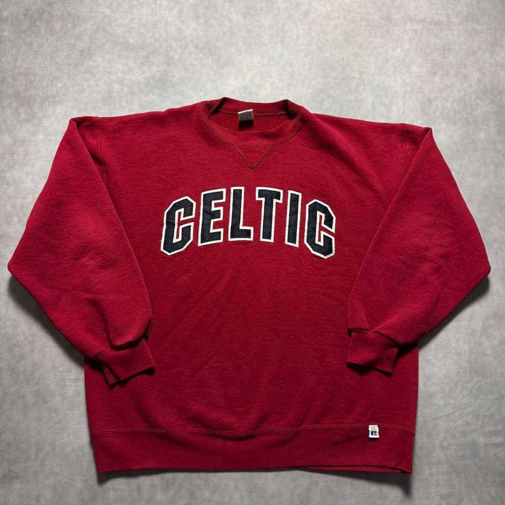 Russell Athletic Celtic Sweatshirt Mens XL Red Vintage 90s Made in USA Crewneck